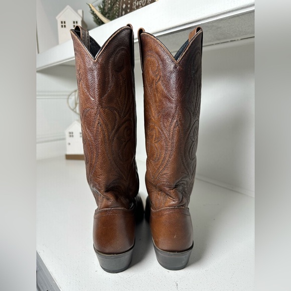 **SOLD**Vintage Dan Post Women’s 8M Brown Cowboy Boots Classic Western Leather - Picture 6 of 9